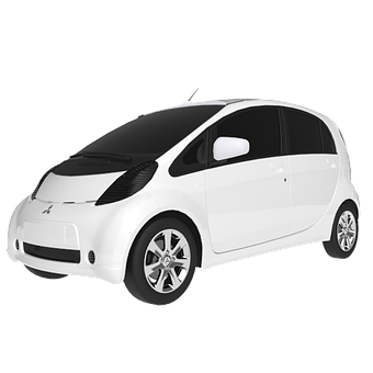 Compact_ Electric_ Car_ Black_and_ White PNG
