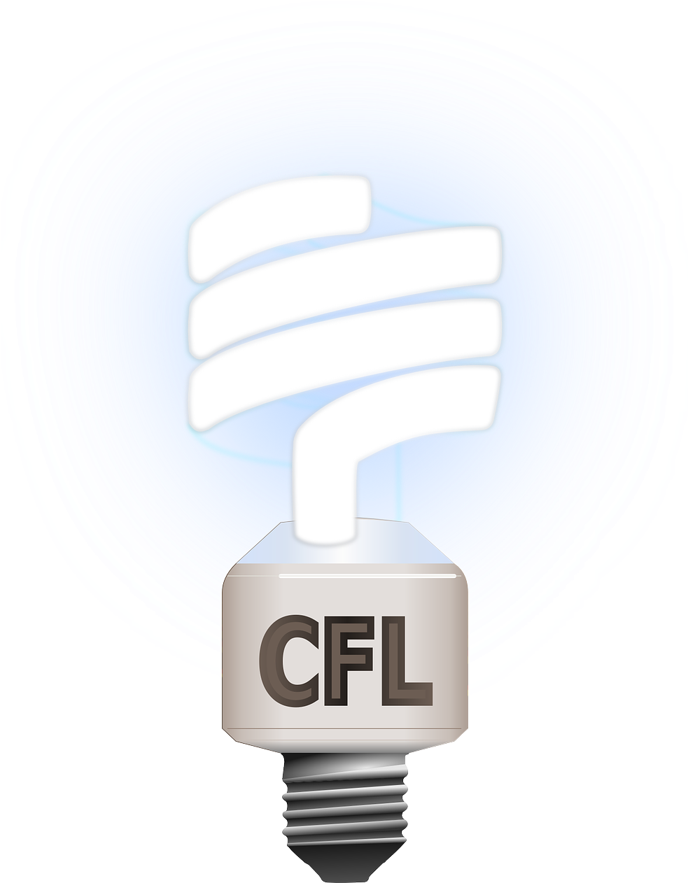 Compact Fluorescent Lightbulb Illustration PNG