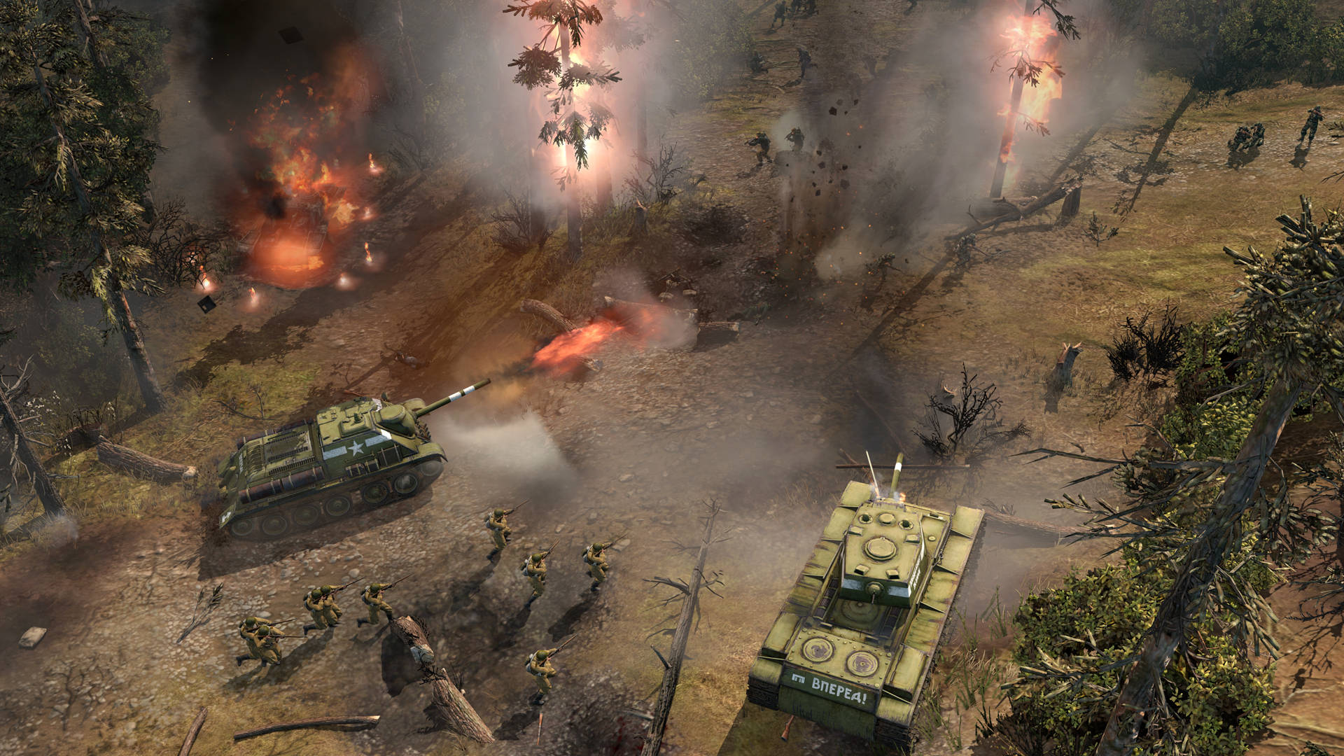 Company Of Heroes 2 Burning Trees Wallpaper