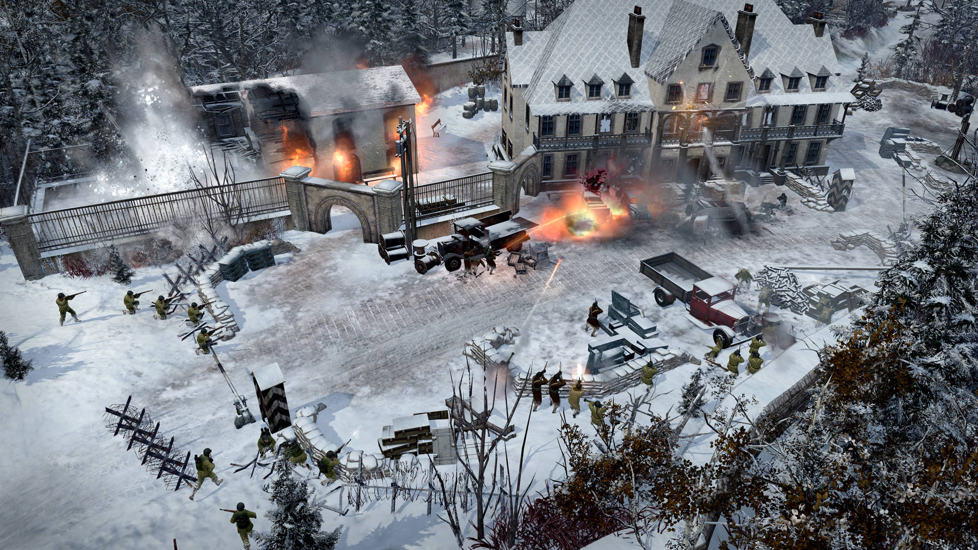 Company Of Heroes 2 Firing A Mansion Wallpaper