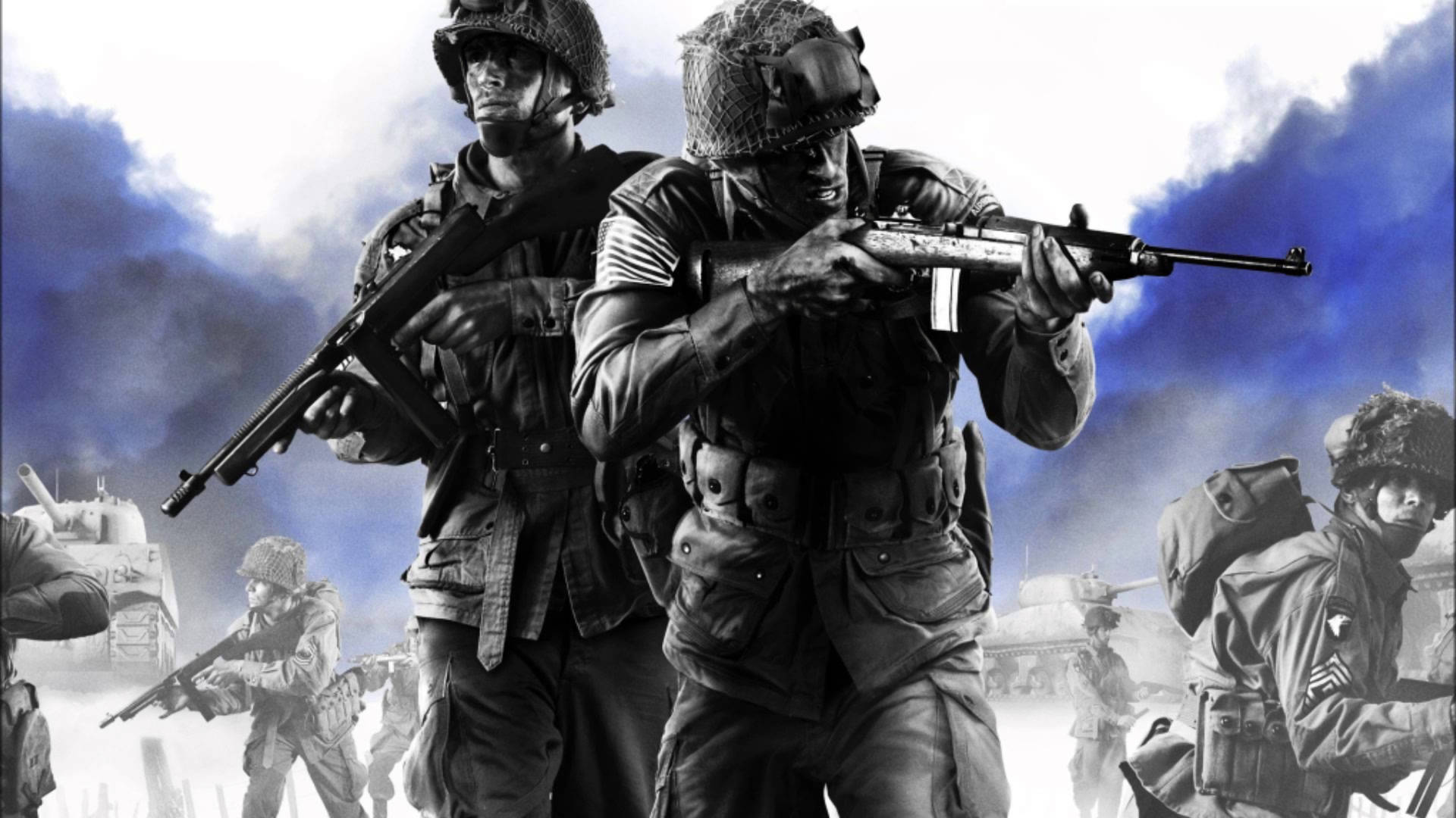 Company of Heroes 2 Grayscale Soldiers Wallpaper