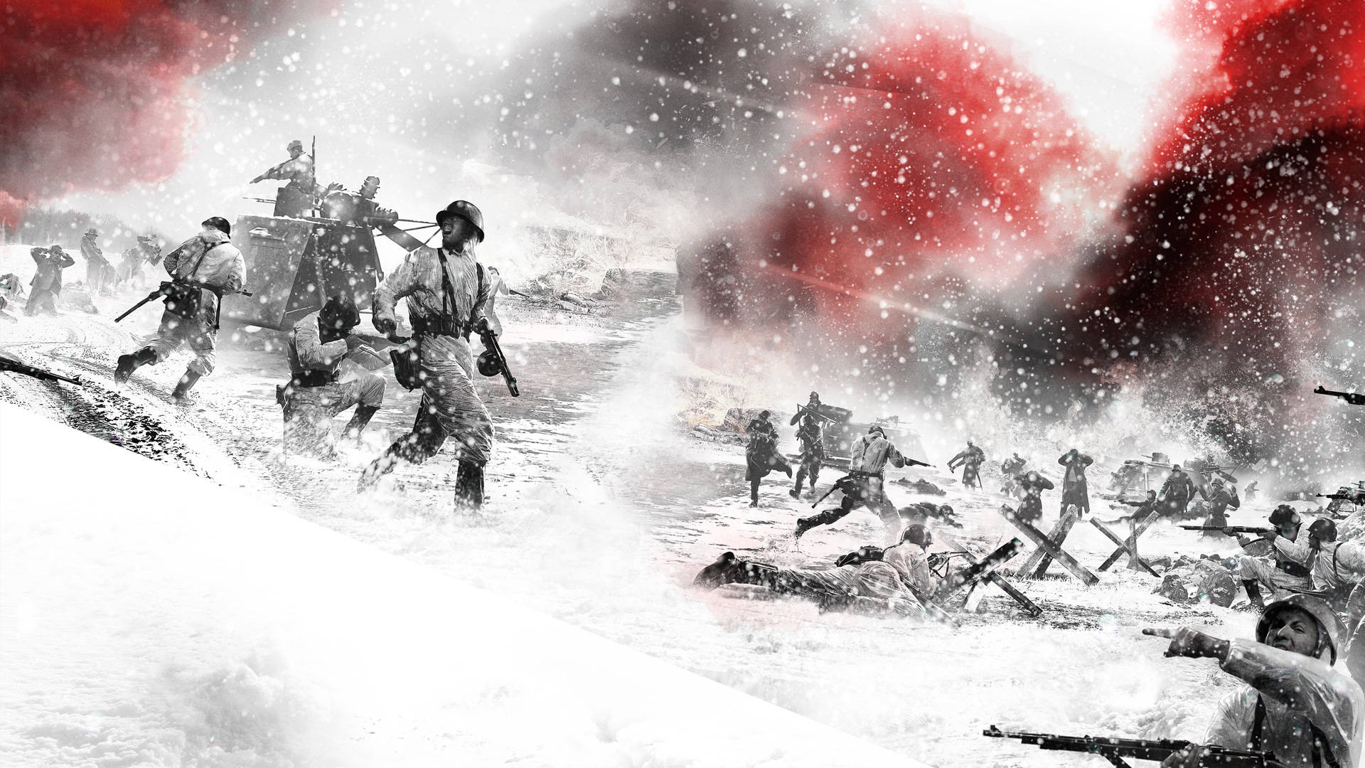 Intense Snow Battle in Company of Heroes 2 Wallpaper