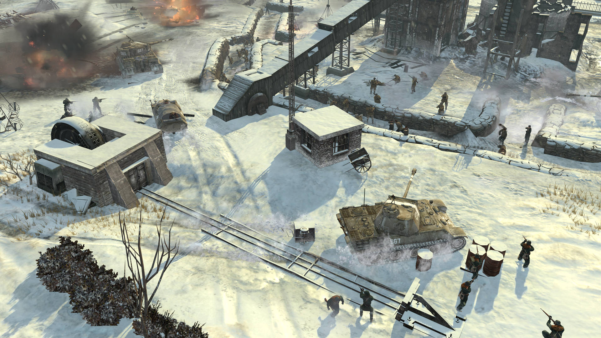 Trincherasde Nieve De Company Of Heroes 2. Fondo de pantalla