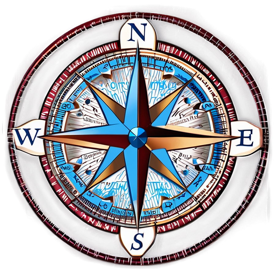 Compass Rose For Treasure Maps Png 6 PNG