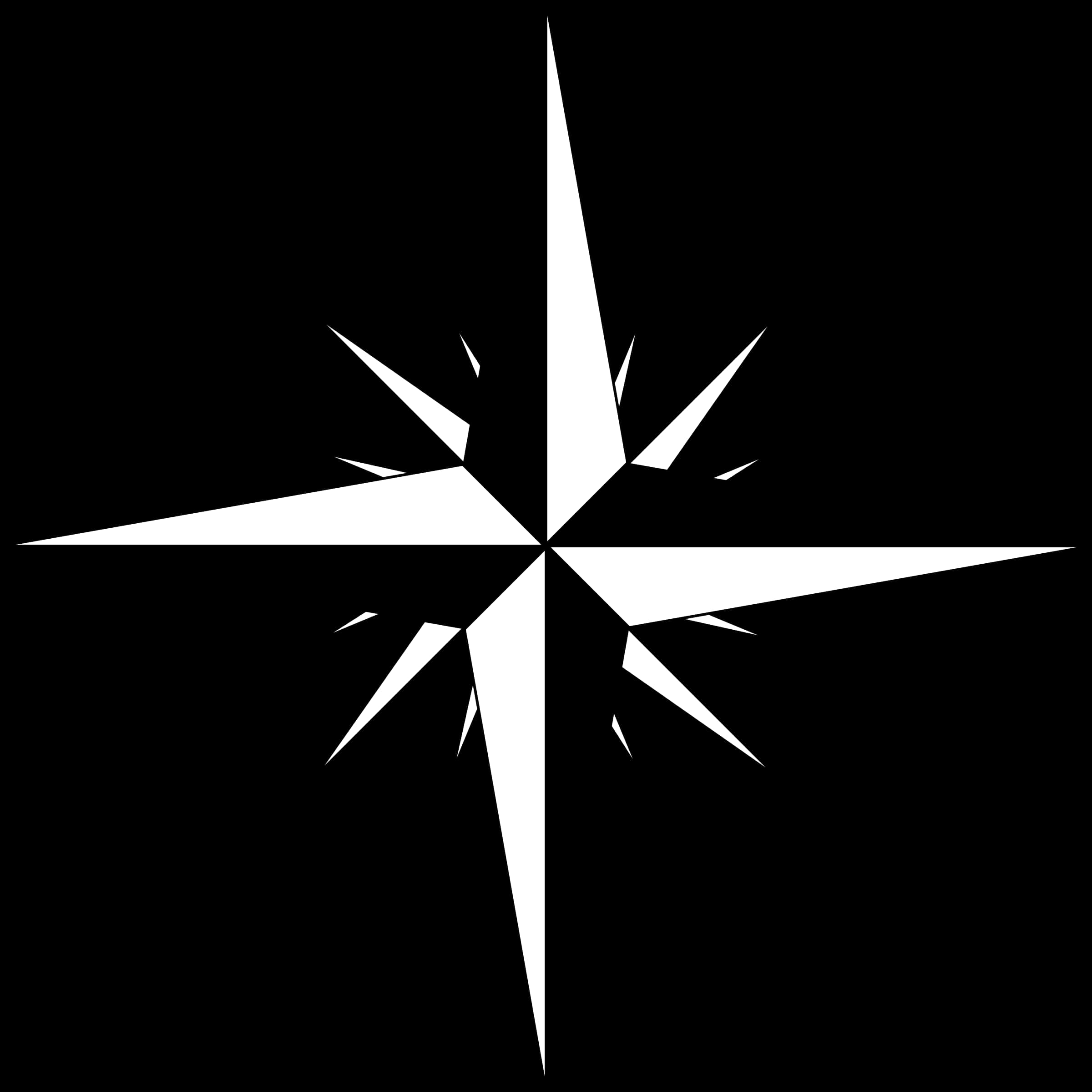 Compass Rose Graphic Blackand White PNG