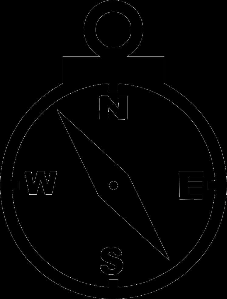Compass Silhouette Outline PNG