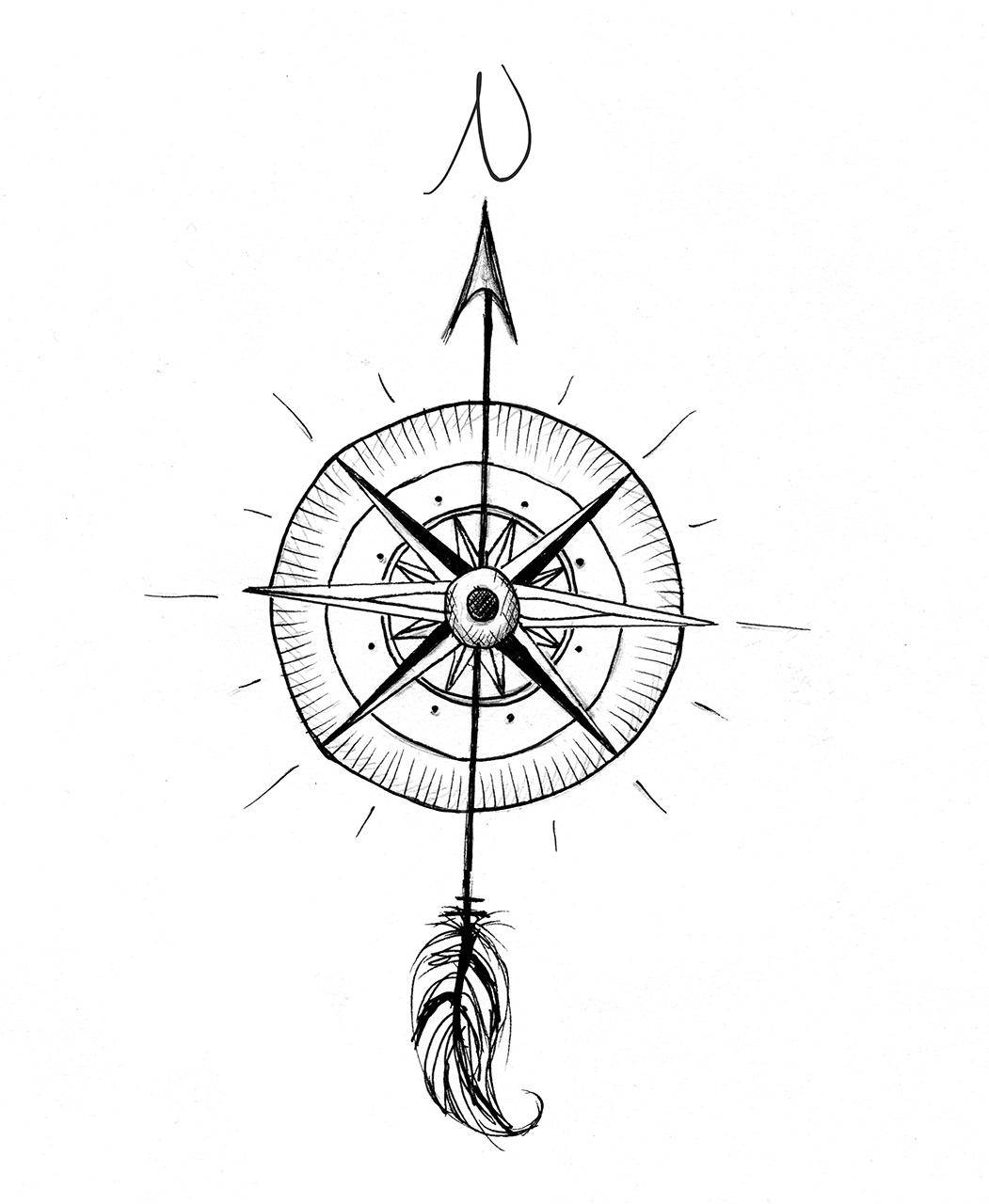 Compass Star Hand Drawn Artwork Wallpaper