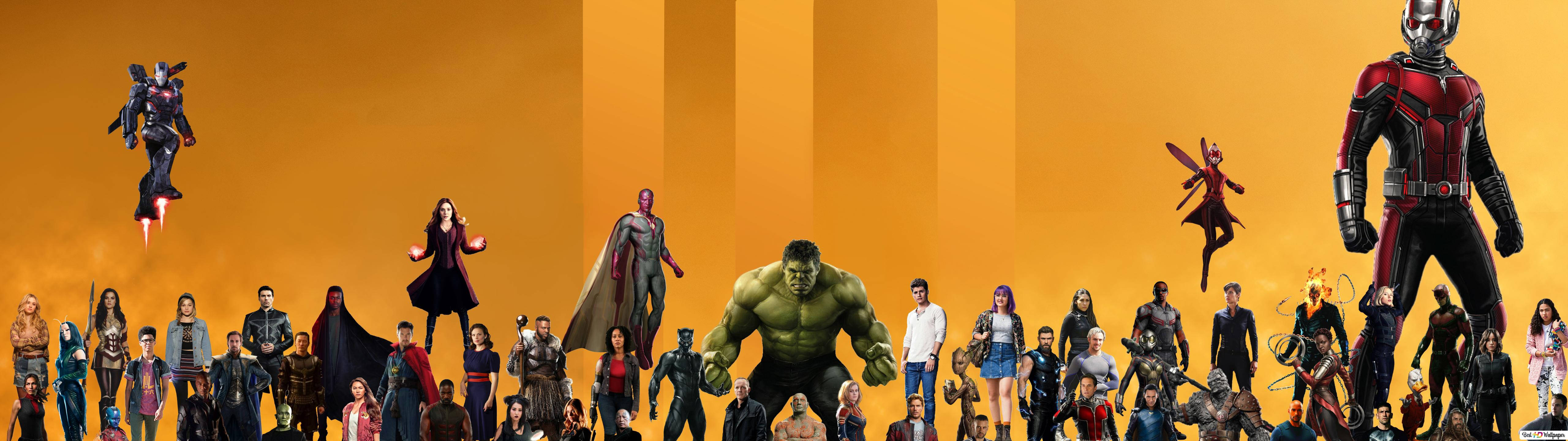 Complete Marvel Heroes 5120 X 1440 Wallpaper