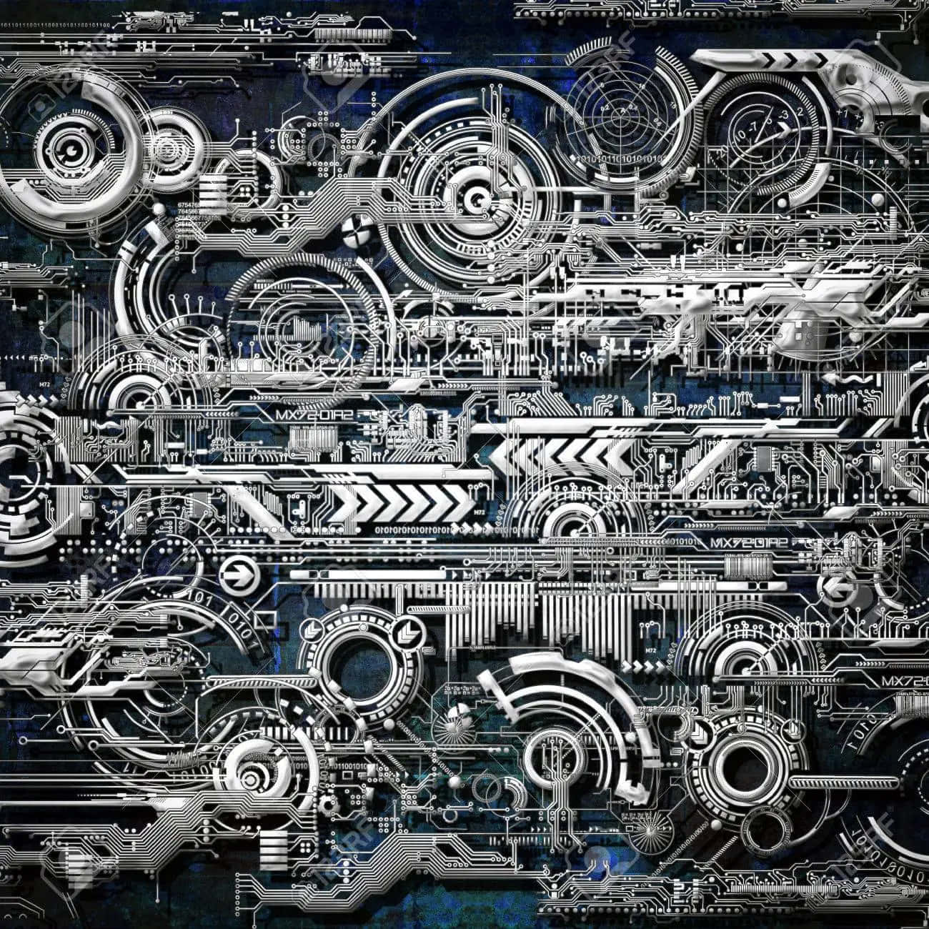 Complicated White Technology Aesthetic Wallpaper