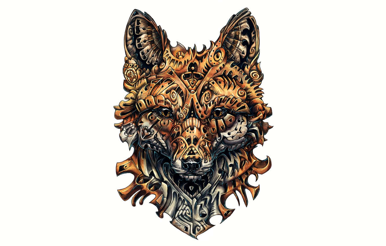 Complicated Wolf Head Wallpaper