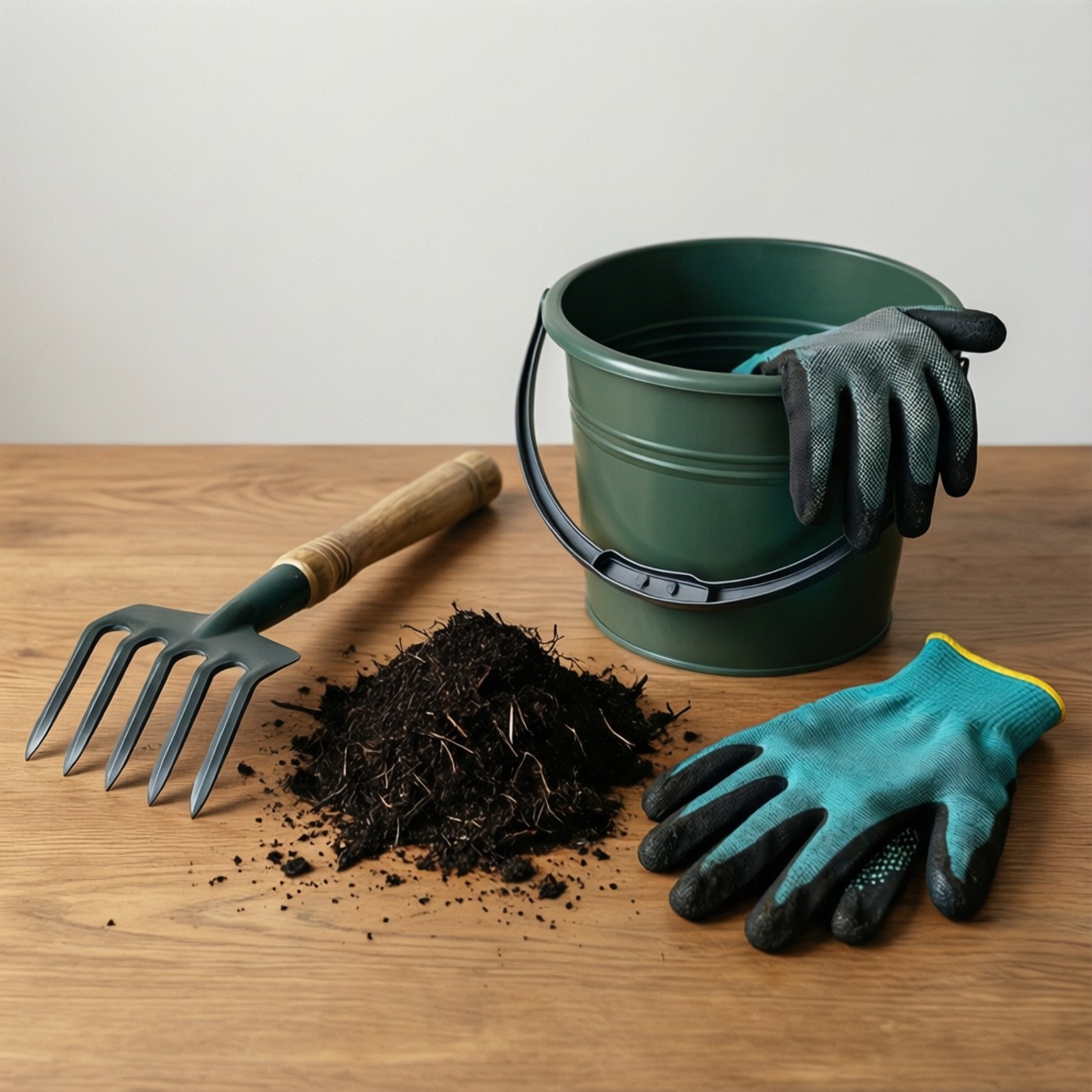 Attrezzi per Compostaggio Flat Lay Sfondi