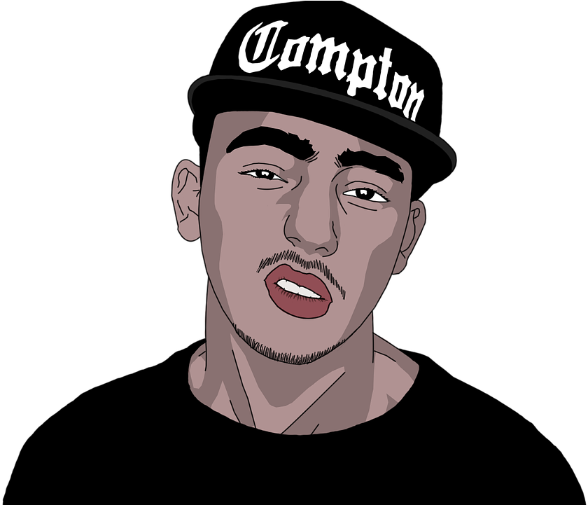 Compton Hat Man Illustration PNG