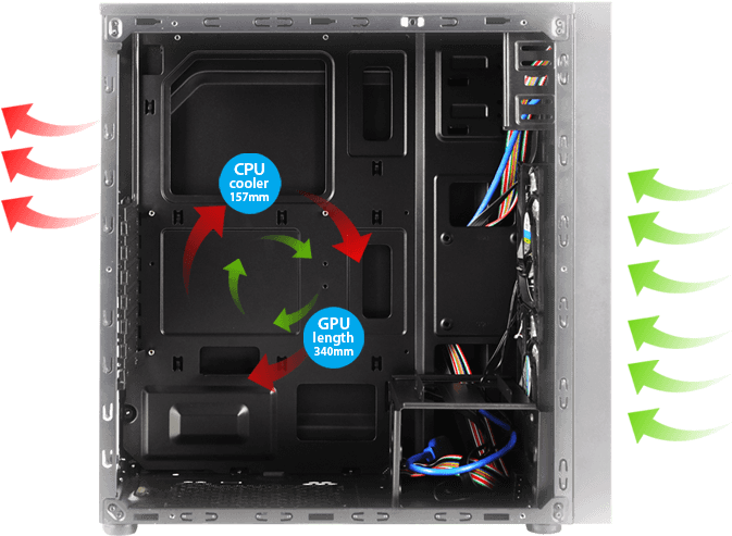 Computer Case Airflowand Component Space PNG