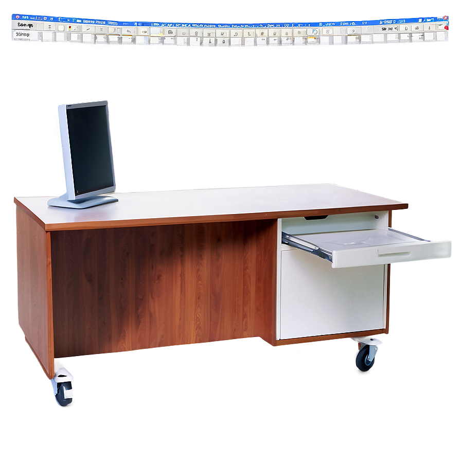Computer Desk On Wheels Png Gdy PNG