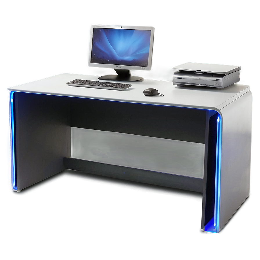 Computer Desk With Led Lights Png 06262024 PNG