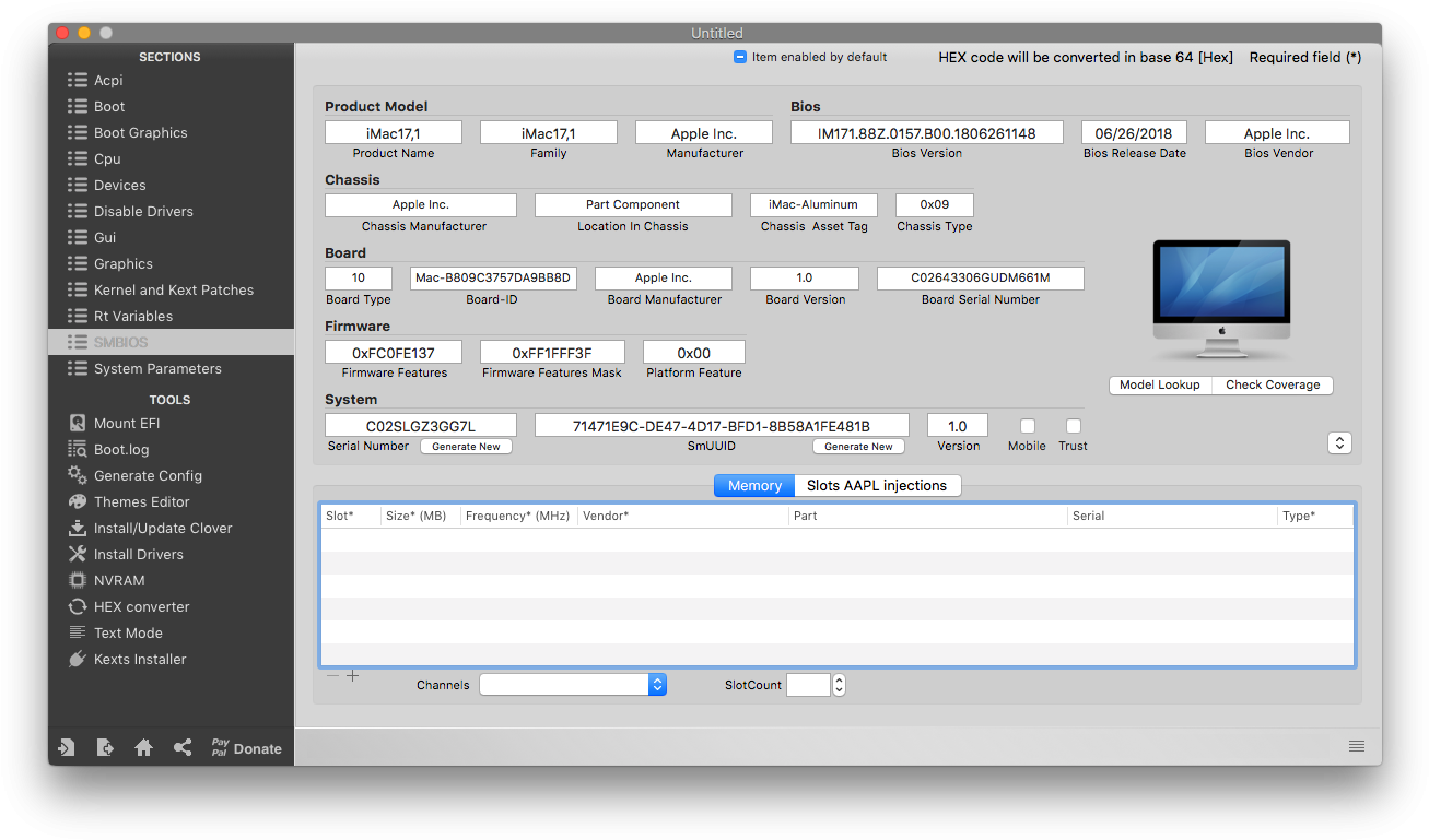 Computer Hardware Configuration Tool Screenshot PNG