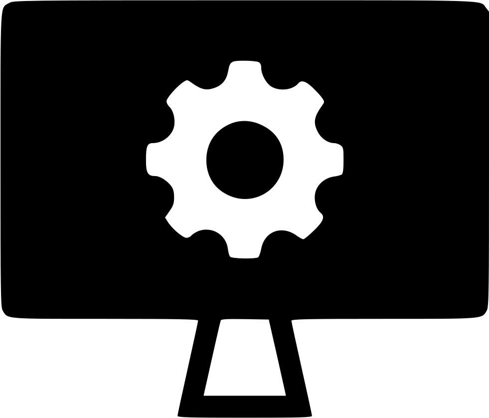 Computer Monitor Gear Icon PNG