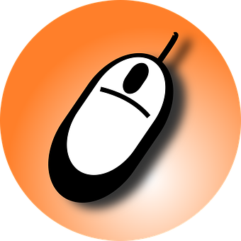 Computer Mouse Icon Orange Background PNG