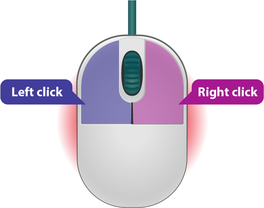 Computer Mouse Left Right Click Diagram PNG