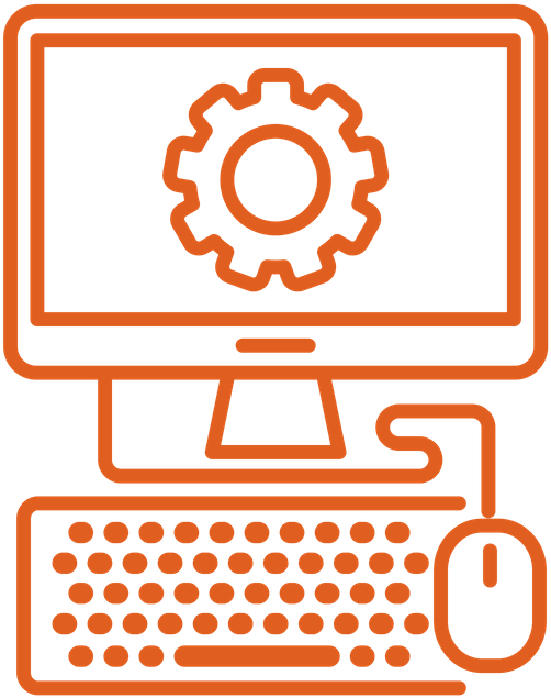 Computer Settings Icon Orange PNG