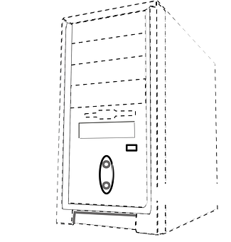 Computer Tower Line Art PNG