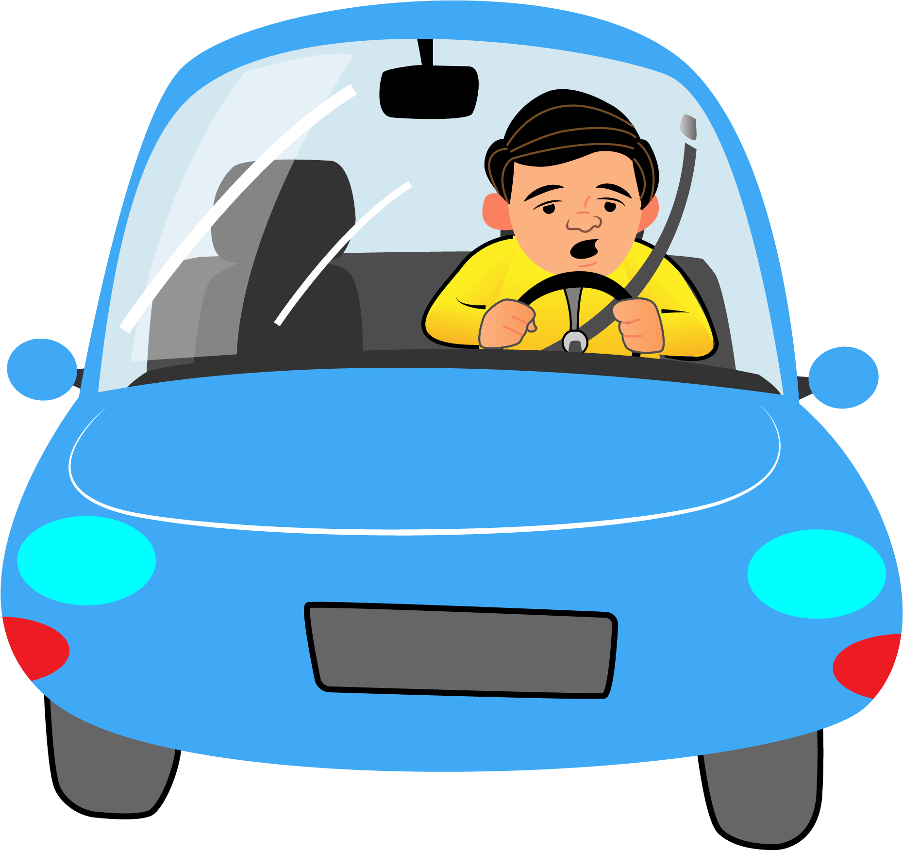 Concentrated Driver Cartoon PNG