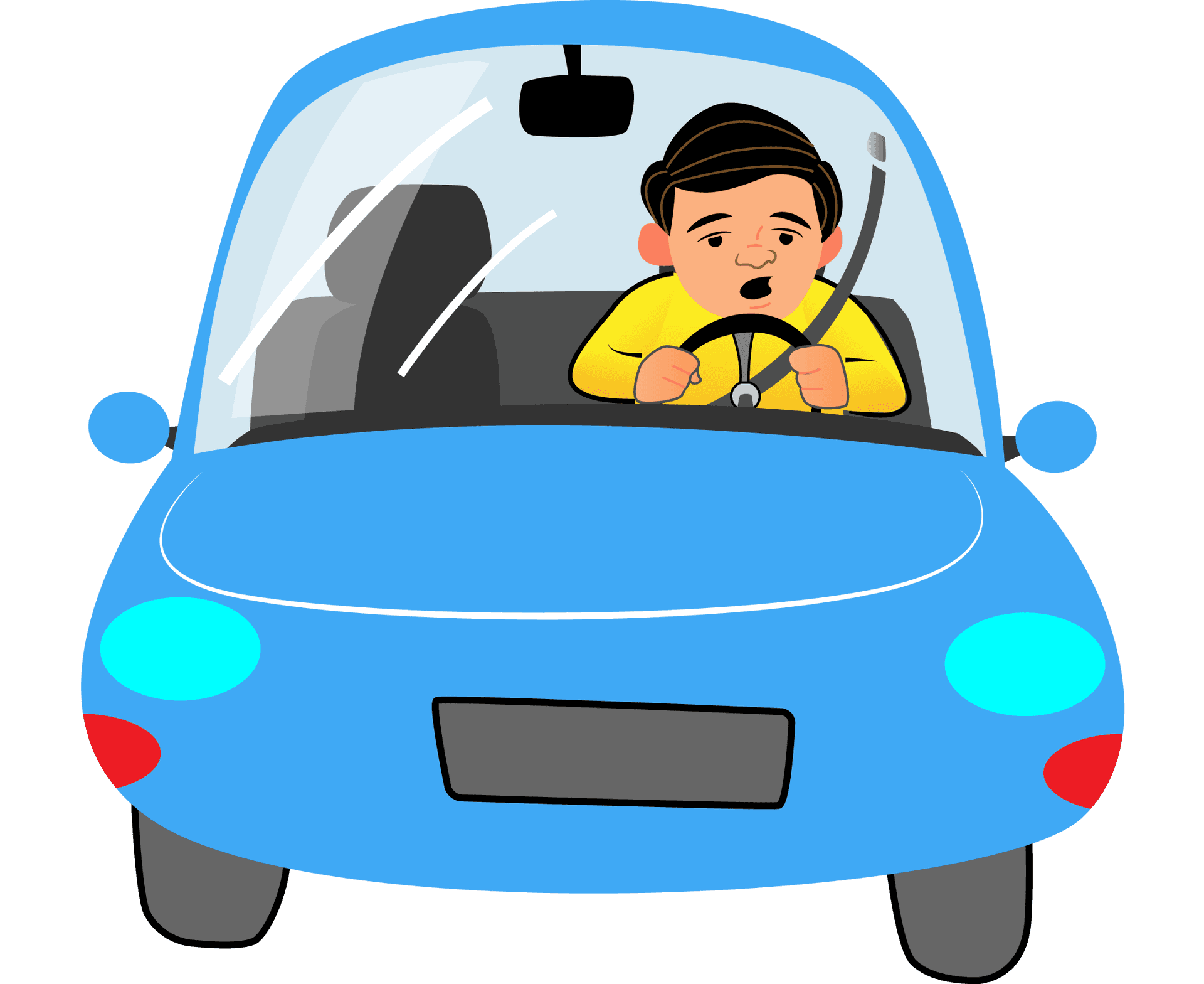 Concentrated Driver Cartoon PNG