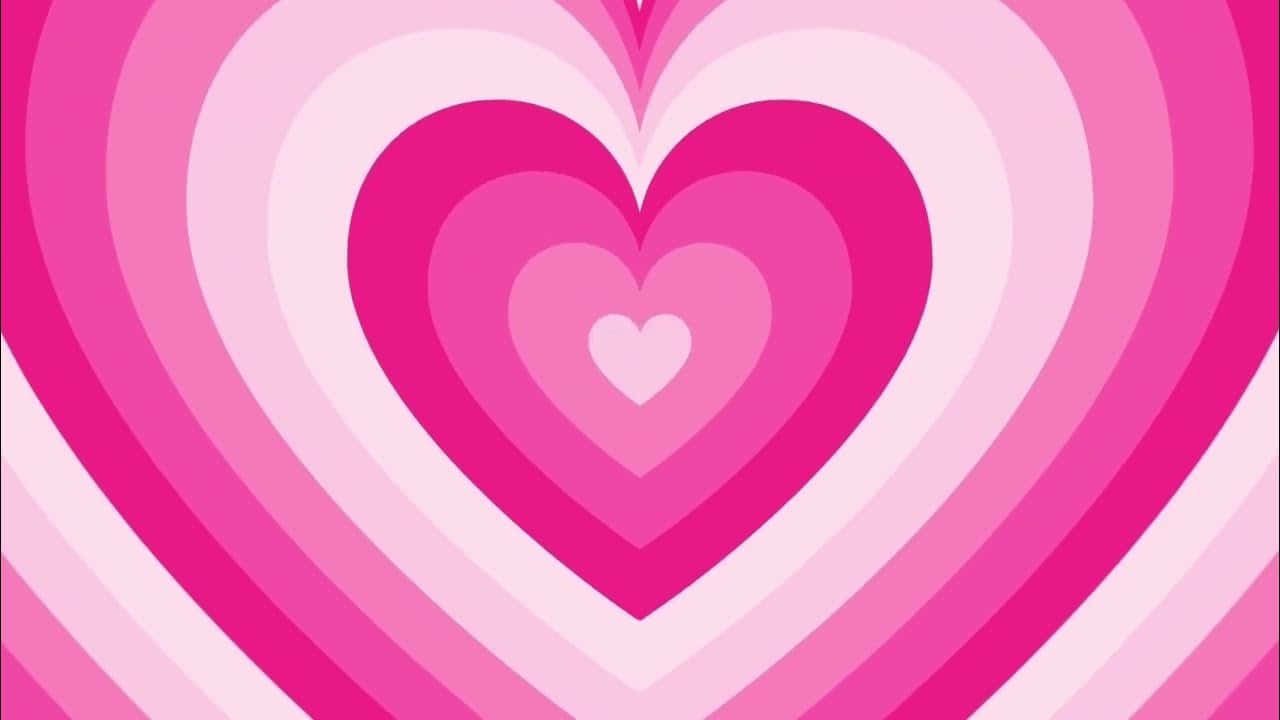 Concentric Hearts Pink Aura Wallpaper