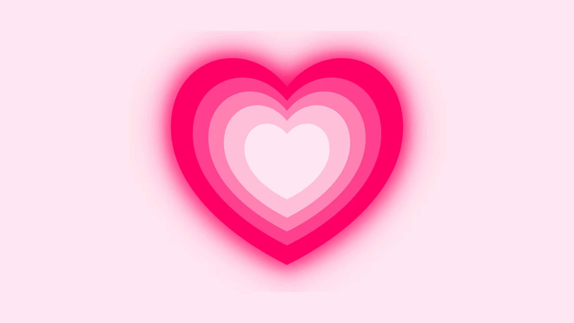 Concentric Hearts Pink Gradient Background Wallpaper