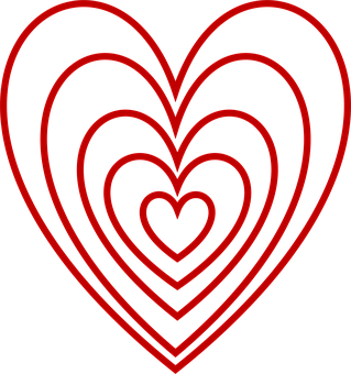 Concentric Hearts Valentine Graphic PNG