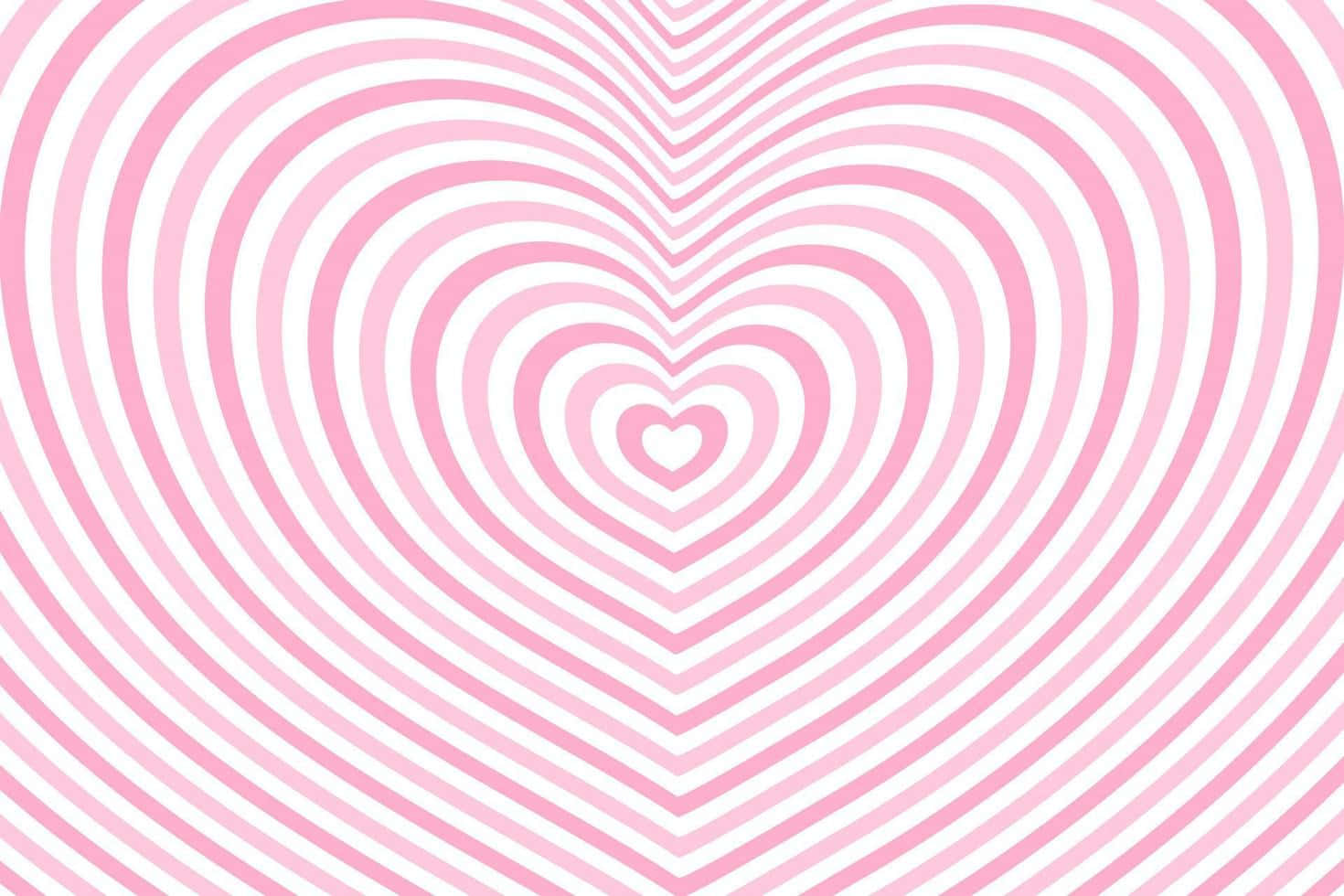 Concentric Pink Hearts Pattern Wallpaper