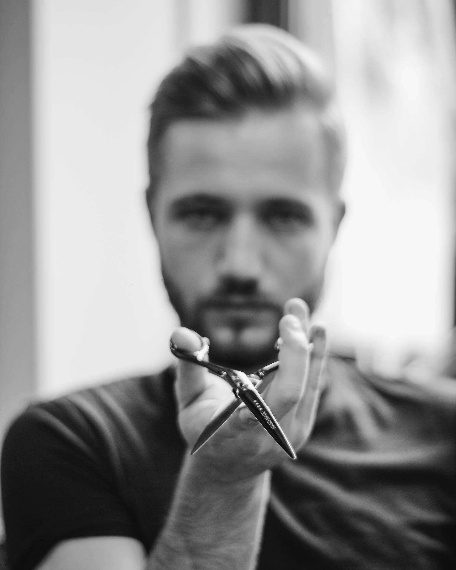 Conceptual Haircut Image In Grayscale