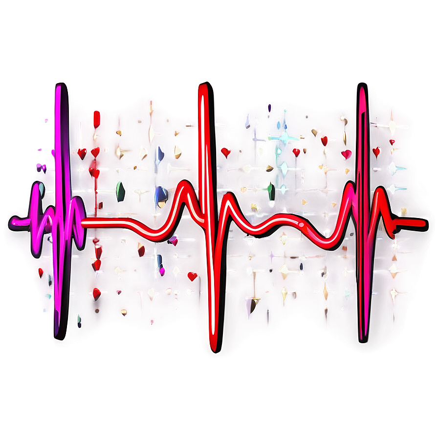 Conceptual Heartbeat Line Art Png 06112024 PNG