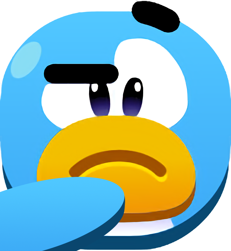 Concerned Cartoon Penguin Face PNG