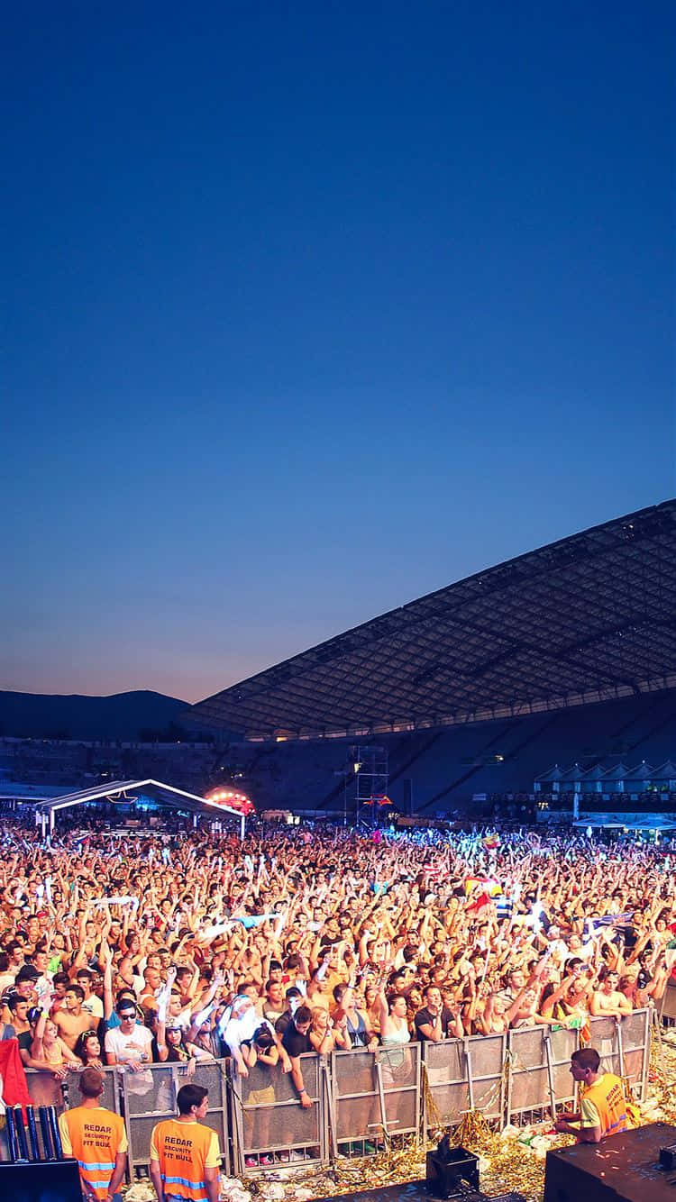 Sunset Sky With Audience Concert Background