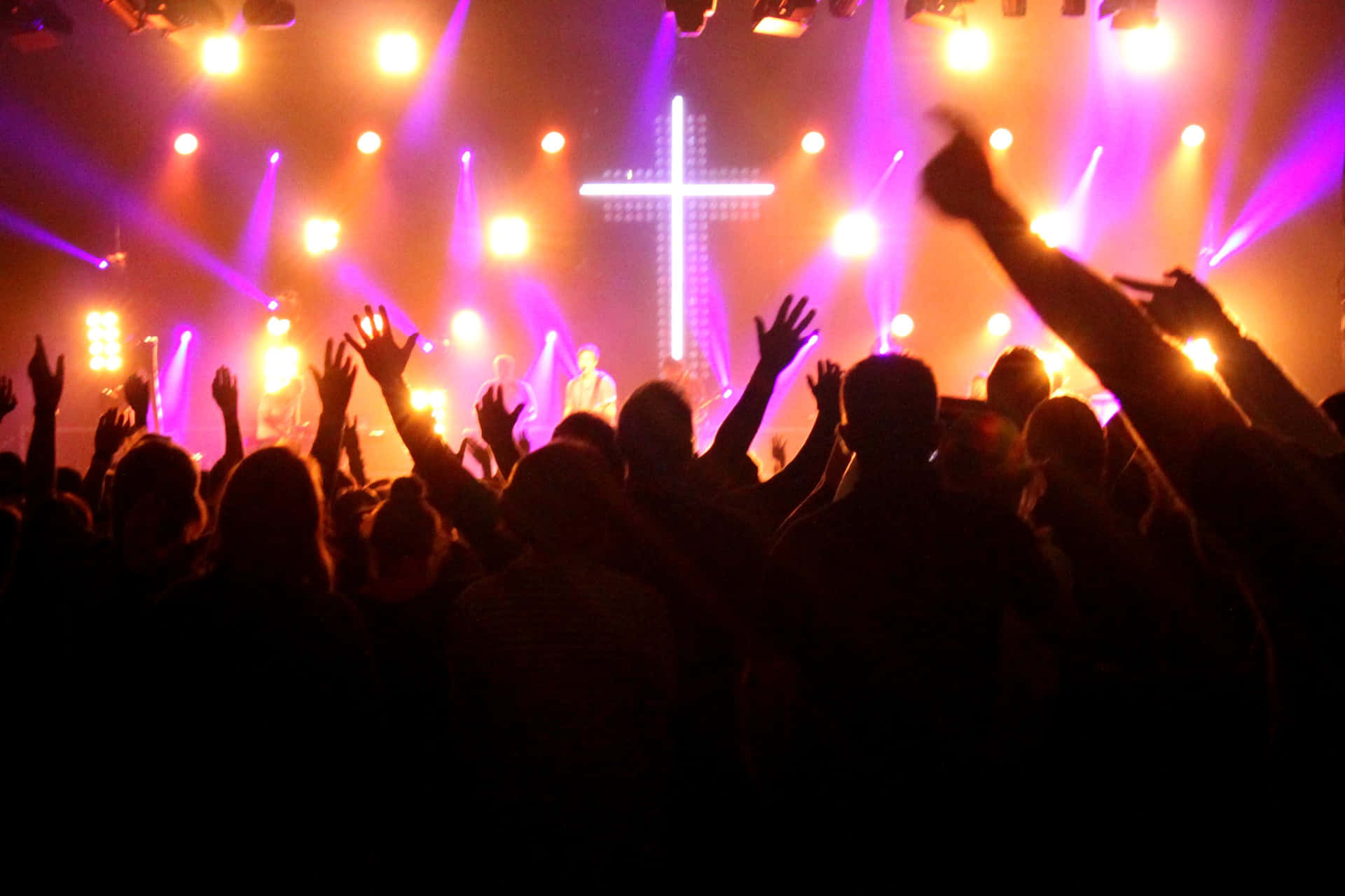 Christian Band With Cross Concert Background