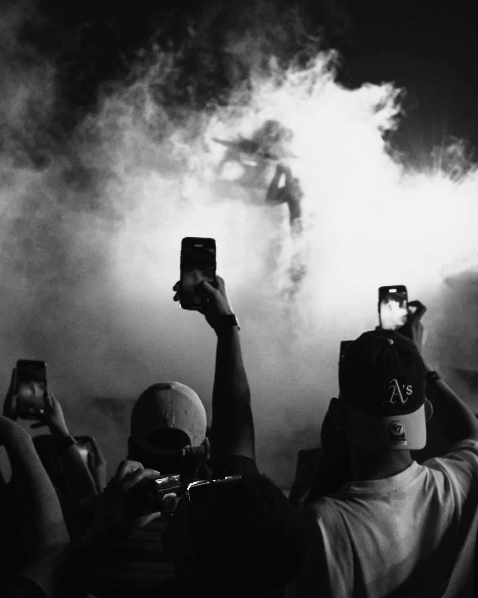 Concert Crowd Capturing Performance Smoke Wallpaper