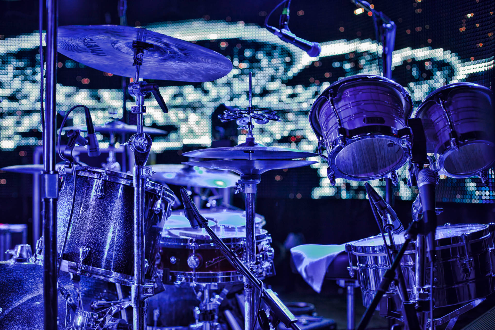 Concert Drum Set Stage Lights SVG