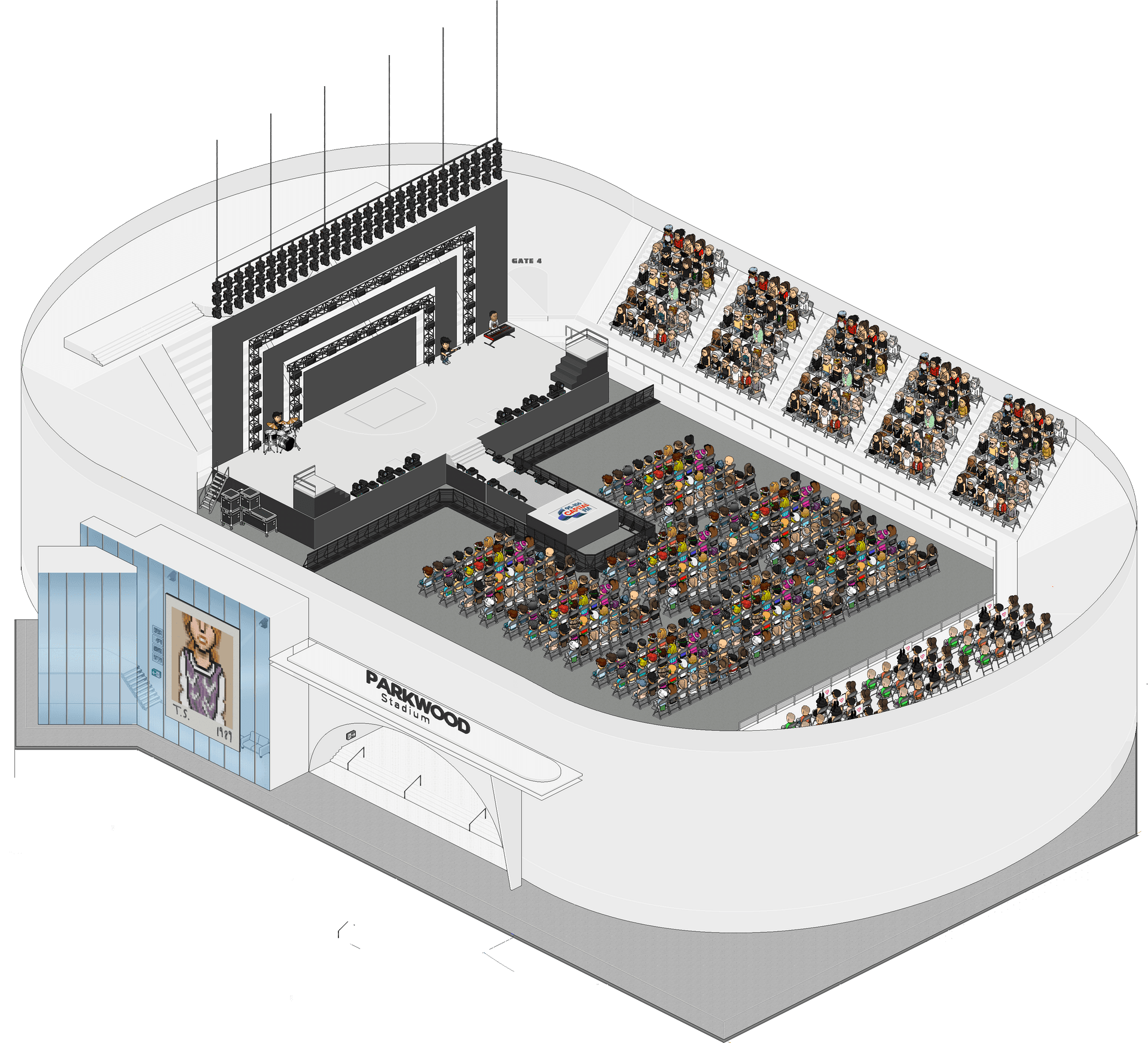 Concert Stage Design Isometric View PNG