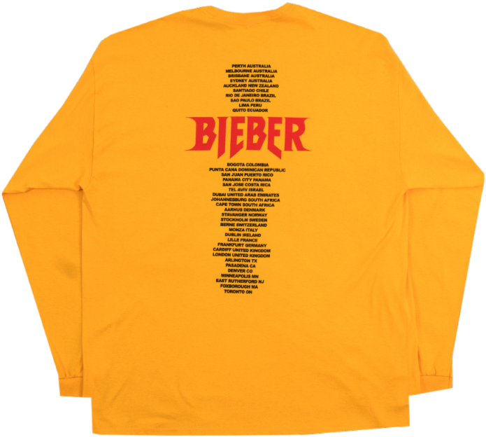 Concert Tour Yellow Long Sleeve Shirt PNG