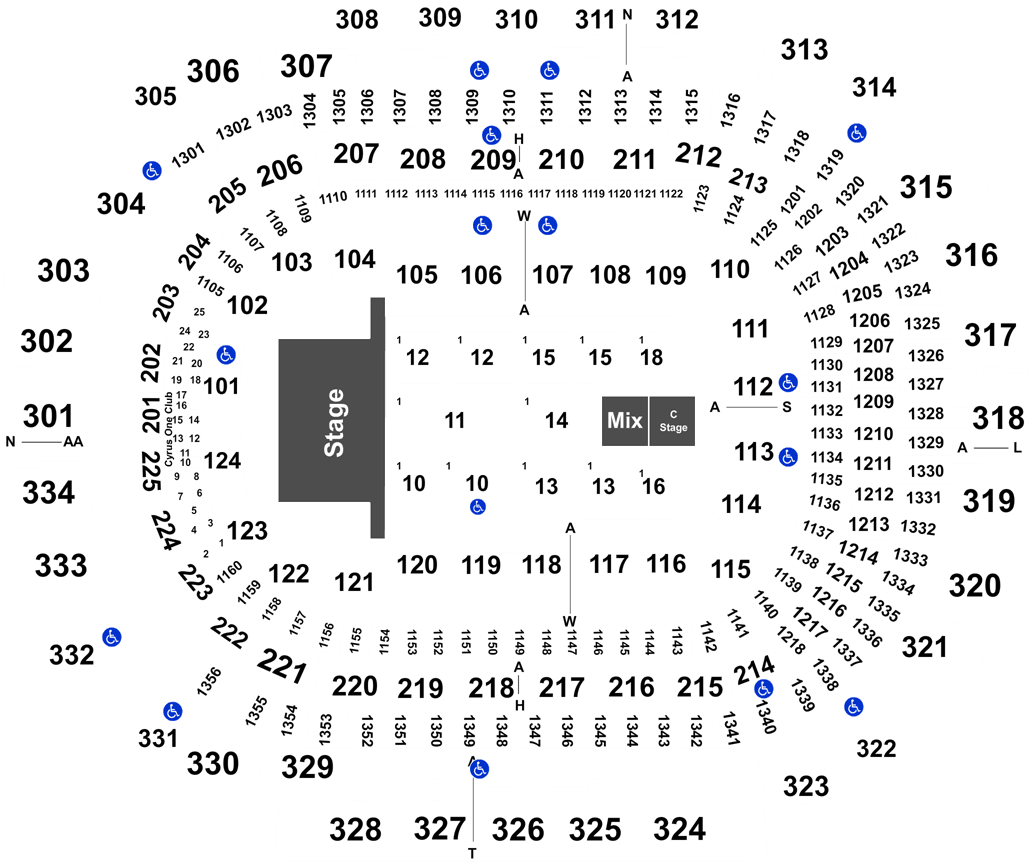 Concert Venue Seating Chart PNG