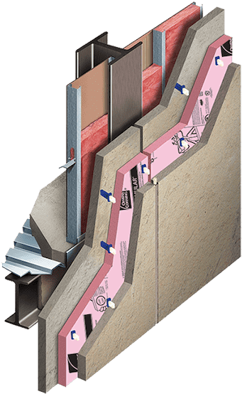 Concrete Wall Insulation System Cutaway PNG