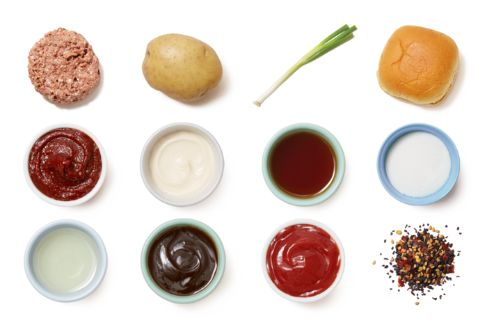 Condimentsand Snacks Top View PNG