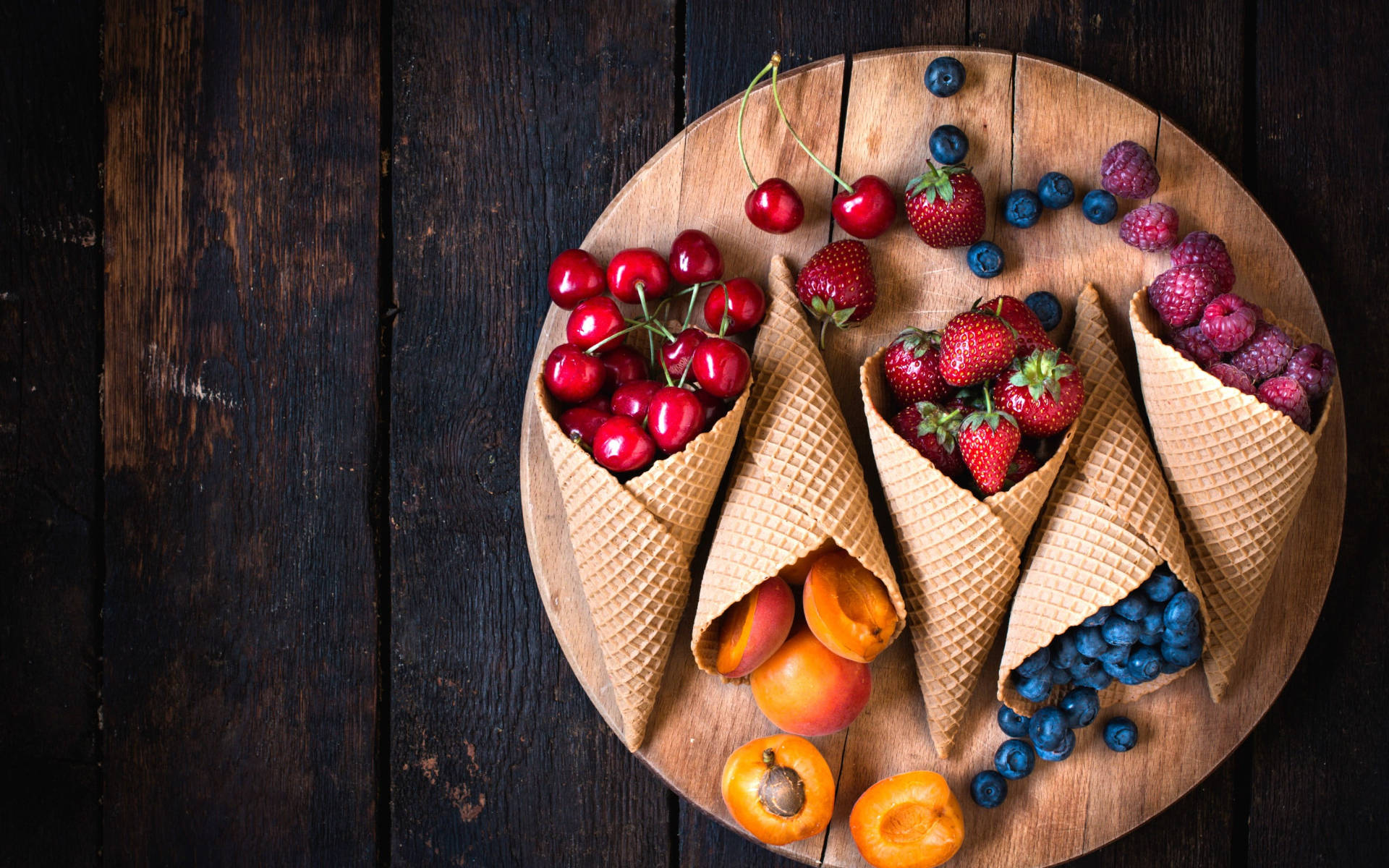 Cones Filled With Berries Wallpaper