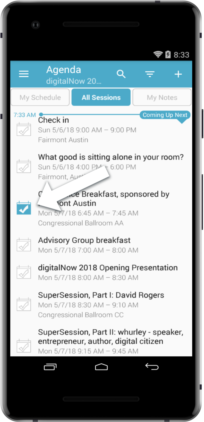 Conference Agenda Mobile App Screen PNG