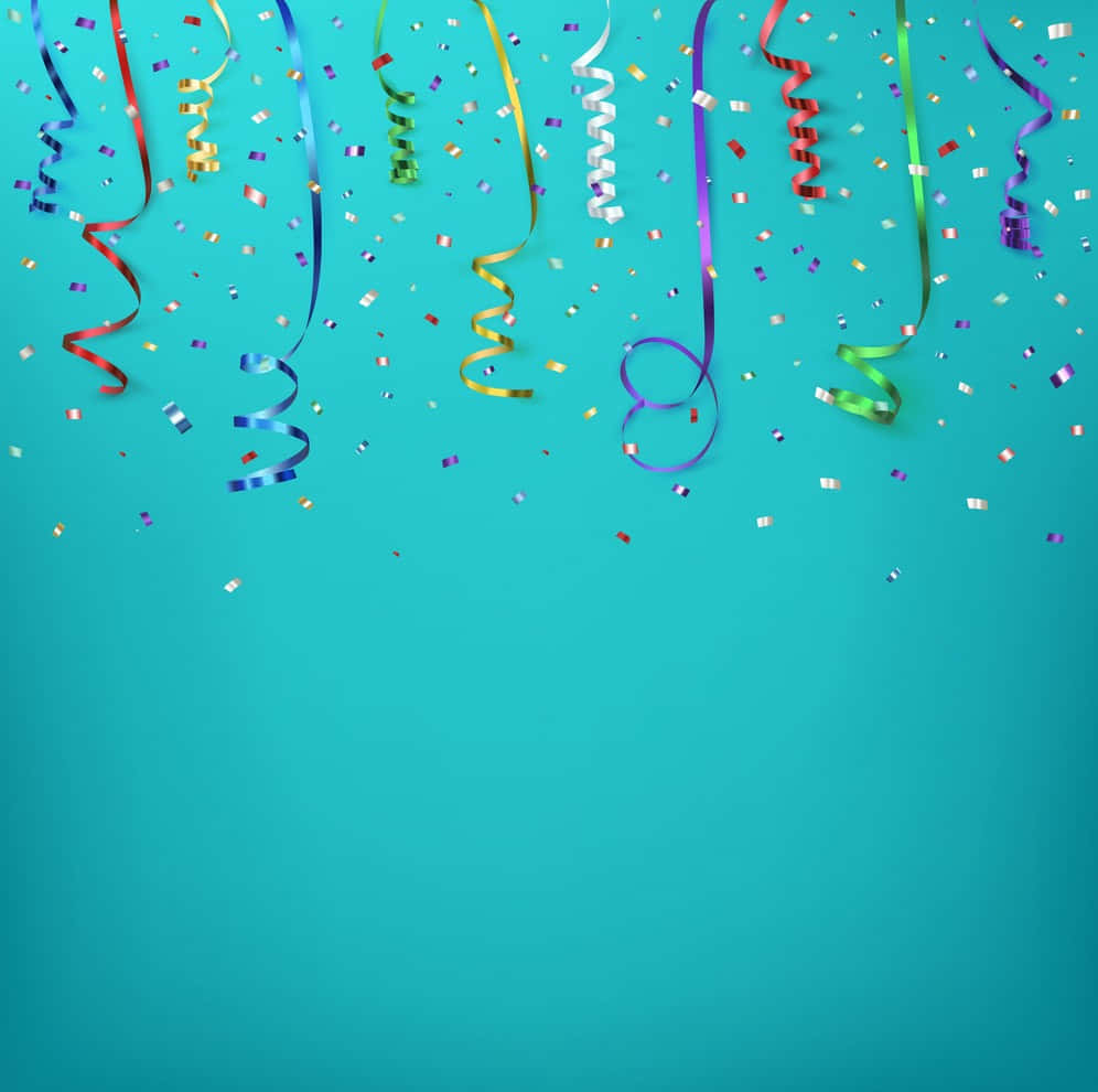 Teal Curly Confetti Background
