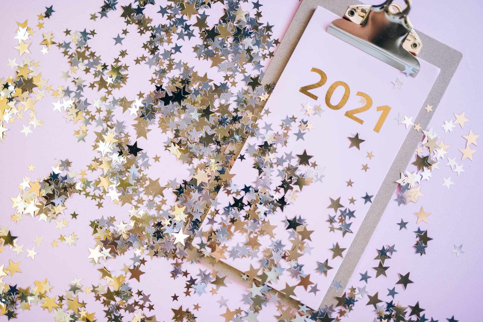 Confetti Stars 2021 Desktop Wallpaper