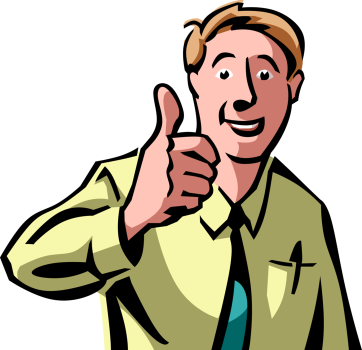 Confident Businessman Giving Thumbs Up PNG