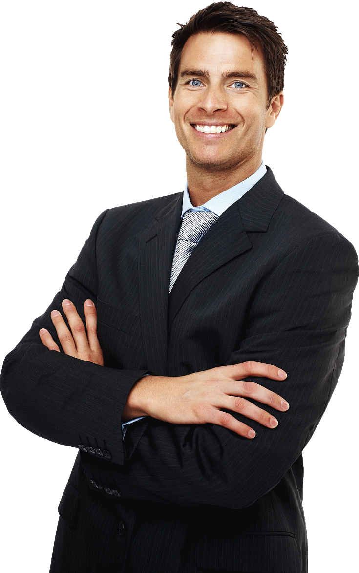 Confident Businessman Portrait PNG