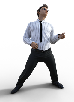 Confident Businessman Pose PNG